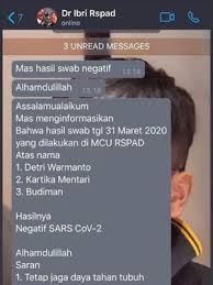 Hasil Tes Swab Negatif Detri Warmanto Sembuh Dari Corona