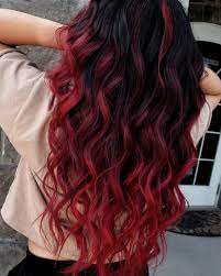 Siyah Sac Kirmizi Ombre Modelleri 2019 Red Ombre Hair Hair Styles Hair Color Red Ombre