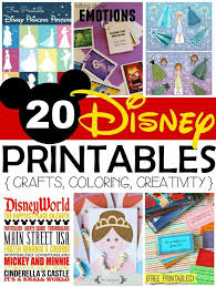 20 Free Disney Printables Crafts Coloring Creativity Disney Printables Disney Printables Free Disney Activities
