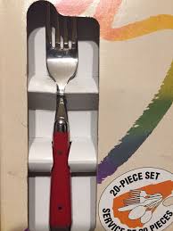 Oneida Palette Stainless Flatware 40 Piece Crimson Red For 8 Fiesta Servers Oneida Cuisine