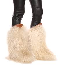 Saint Laurent Fur Ankle Boots In Beige Natural Lyst