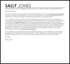 Maybe you would like to learn more about one of these? Reporter Cover Letter Sample Cover Letter Templates Examples