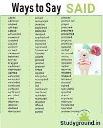 Ways To Say Said In English Ways To Say Said Schools Near Me English Vocab