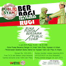 Semoga menjadi semangat kita untuk berbuat lebih baik dan lebih banyak lagi bagi kelas. Public Syam Twitterren Buka Puasa Bersama Dan Berdonasi Kepada 62 Anak Yatim Dan Piatu Yayasan Al Arbain Tangerang Kolektif Donasi Sebesar Rp 100 000