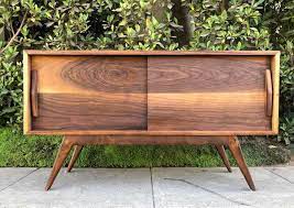 48 Mid Century Solid Walnut Credenza On Chairish Com Mid Century Buffet Walnut Credenza Credenza