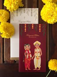 Marigold Tales Indian Wedding Invitation Cards Cartoon Wedding Invitations Wedding Cards