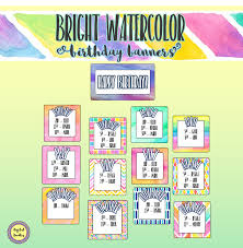 Watercolor Birthday Charts Dce Teacher Stuff Birthday
