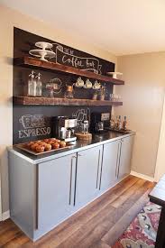 Black and white balanced by wood in multiple states. 20 Coffee Station Ideas That Are Creative Functional