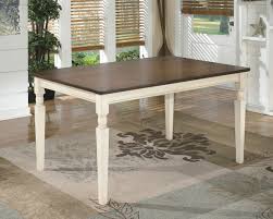Rectangular shaped table with chairs. The Whitesburg Brown Cottage White Rectangular Dining Room Table Sold At Discount Home Furniture Serving Burnsville Mn