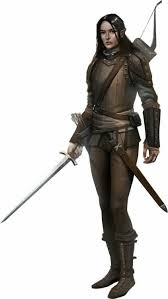 F Wood Elf Rogue Thief Leather Armor Sword Longbow Character Portraits Fantasy Art Warrior Warrior Woman