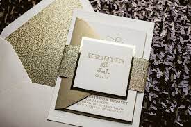 Elegant White Amp Gold Mirror Letterpress Wedding Invitation Sample Kris Glitter Wedding Invitations Sparkle Wedding Invitations White Wedding Invitations