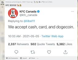 Ndax supports 11 coins including doge, eth, btc, ada, xrp, ltc, xlm, dot, usdt, eos, and link. No Kfc Isn T Accepting Dogecoin Payments Yum Brands Yum Benzinga