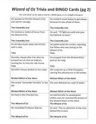 Question of the week places to play who am i for 3 points. Trivia Bingo Cards To Print Wizard Of Oz Bingo Cards Bingo Cards To Print