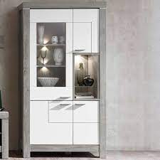 Vitrine tomino weiß/weiß hochglanz mdf. Vitrine Inkl Led Beleuchtung In Weiss Matt Und Haveleiche Gronau 55 Bx