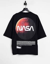 Usa space agency vintage colors v03. Asos Design Oversize T Shirt Mit Em Nasa Em Und Planeten Print In Schwarz Asos