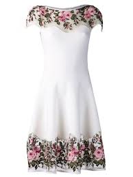 Blumarine Floral Macrame Dress Marissa Collections Farfetch Com Short Sleeve Floral Dress Dresses Couture Bridal Gowns