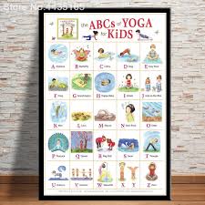 Us 1 98 27 Off Posters And Prints New Yoga Chart Astanga Abc Alphabet Chart For Child Study English Poster Wall Art Picture Room Decoration In