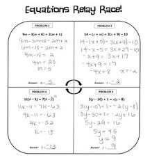 Multi Step Equations Relay Race Activity Teacherspayteachers Com Multi Step Equations Equations Maths Activities Middle School