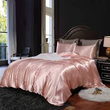 Silk sheets are various colors and sizes, made from the best long strand grade a mulberry silk, now on sale, which will make your bedroom as comfortable and glamorous as you can imagine. Amazon Com Pink Bedding Silk Like Satin Duvet Cover Set Light Pink Silky Microfiber Quilt Cover Pink Girls Bedding Sets King 1 Duvet Cover 2 Pillowcases Pink King Kitchen Dining