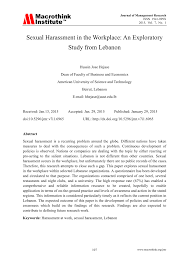 Pdf Sexual Harassment In The Workplace An Exploratory Study From Lebanon