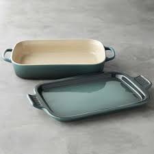 Le creuset ® deep teal rectangular dish with platter lid. Le Creuset Stoneware Rectangular Baking Pan With Platter Lid Williams Sonoma