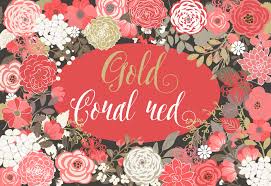You can use these to create your own cards 8 x high quality jpeg pattern tiles. Coral Red And Gold Floral Elements By Designloverstudio Thehungryjpeg Com