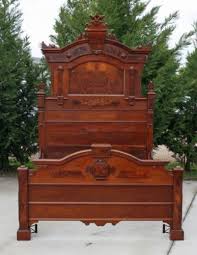 Superb Victorian Eastlake Carved Walnut Burl Walnut High Back Bed C1880 Eastlak Victorian Interieur Slaapkamer