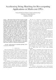 To be shown as one unit rather than many. Pdf Accelerating String Matching For Bio Computing Applications On Multi Core Cpus