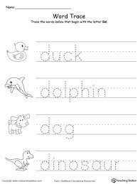 free trace words that begin with letter sound d myteachingstation com