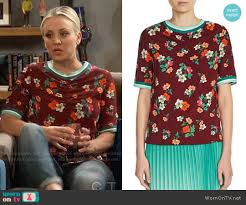 Check spelling or type a new query. Wornontv Penny S Red Floral Top With Green Trim On The Big Bang Theory Kaley Cuoco Clothes And Wardrobe From Tv
