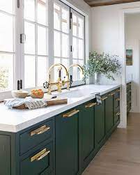 I've been itching to do some updating to our kitchen. Waterworks On Instagram Rugged And Refined Our Double Regulator Faucet In A California Dutch Farmho Green Kitchen Cabinets Home Decor Kitchen Home Kitchens