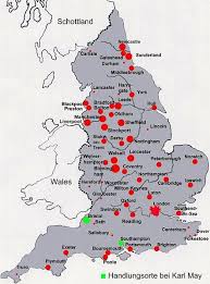 Karte von großbritannien (land / staat) mit städten, orten, straßen, flüssen, seen, bergen und landmarks England Karl May Wiki