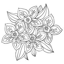 Adult Coloring Book Page A Plant With Flowers Line Art Style Illustration Stock Vector Illustration Of Root Coloring 126678953