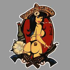 Nackte Frau Decals Für Pin Up Mexikanischen Mädchen Aufkleber Aufkleber  Guns Tattoo Hot Rod Alten Schule Amigo|Autoaufkleber| - AliExpress