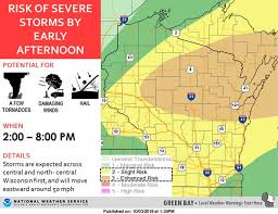 Timing of the storms is from 7 p.m. Tornado Watch Issued For Northern Half Of Wisconsin Until 11 P M