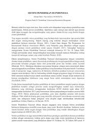 Pdf Sistem Pendidikan Di Indonesia
