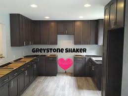 Grey Cabinetry Isright Now This Is The Darkest Grey We Carry Greystone Shaker It Is Made Fr Kitchen Cabinets Shaker Kitchen Cabinets Kitchen Design Showrooms