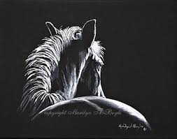 Black And White Horse Painting Excited To Share The Latest Addition To My Etsy Shop Original Horse Painting Acrylic Limited Pale Black Canvas Paintings White Horse Painting Horse Painting