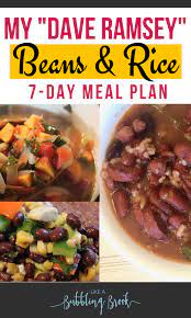 My Dave Ramsey Meal Plan For A Beans And Rice Budget Free Pdf Meal Planning Meals Cheap Meal Plans