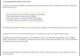 2 Calculating The Debt To Gdp Ratio Suppose The F Chegg Com