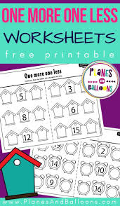 One More One Less Worksheets Planes Balloons Let S Make Learning Fun In 2020 Kindergarten Math Units Kindergarten Math Worksheets Printable Math Worksheets