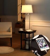End Table With Lamp Built In Attached With Storage And Usb Charging Port Outlet Floor Lamp Table Table Lamp End Table With Lamp
