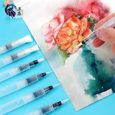 I use my good round watercolor brushes for the watercolor wash stage of this painting. 3 6pcs Refillable Paint Brush Water Color Brush Soft Watercolor Brush Ink Pen For Painting Calligraphy Drawing Art Supplies Paint Brushes Aliexpress