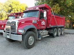 Red Mack Tri Axle Granite Dump Truckowned By F K Construction Mack Mack Trucks Trucks