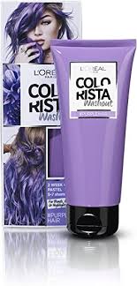 These temporary hair color options let you experiment with bright colors before you make a bigger commitment. L Oreal Colorista Washout Purple Semi Permanent Hair Dye 80 Ml Amazon Co Uk Beauty