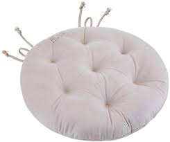 Amazon Com Big Hippo Chair Pads With Ties Soft 17 Inch Round Thicken Chair Pads Seat Cushion Pillow For Garden Patio Home Kitchen Office Or Car Sitting Beige Kitchen Dining