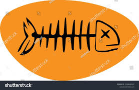 Arafed Fish Skeleton On Orange Guitar Stock Vector (Royalty Free)  2339648147 | Shutterstock