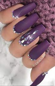 Pin On Summer Nails Bling Nail Art Bling Nails Purple Nail Art