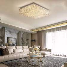 Rectangular Raindrop Crystal Chandelier Ceiling Lights Chandelier In Living Room Living Room Lighting Ceiling Lights