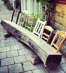 Bildergebnis Fur Holzstamm Bank Alte Stuhle Upcycling Fur Den Garten Hintergarten Garten Upcycling